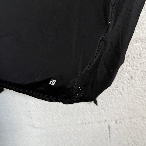 Ideology Women's Active Perforated Tie-Back Long-Sleeve Top Black Small - Picture 5 of 6